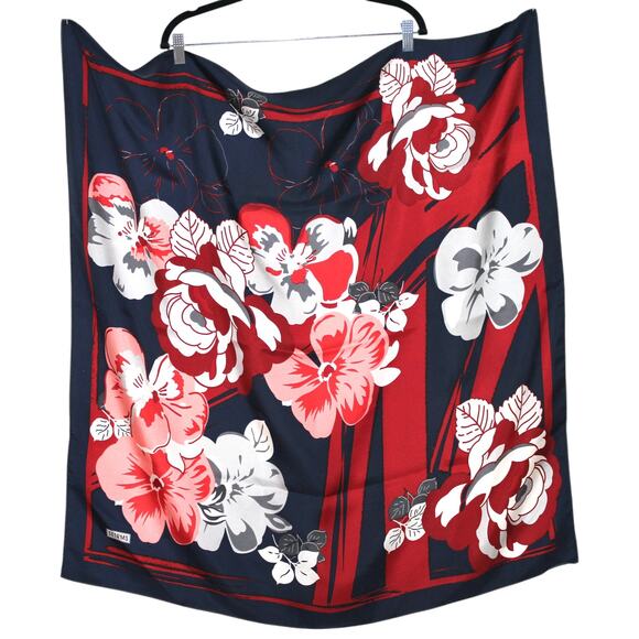 SETRMS 100% Silk Multi Color Patterned Square Large Scarf - Picture 2 of 4